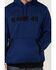 Image #4 - RANK 45® Men's Ranhan Logo Hooded Sweatshirt, Blue, hi-res