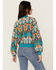 Image #4 - Rock & Roll Denim Women's Southwestern Print Sweater, Blue, hi-res