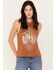 Rock & Roll Denim Women's Desert Graphic Muscle Tank, Russett, hi-res