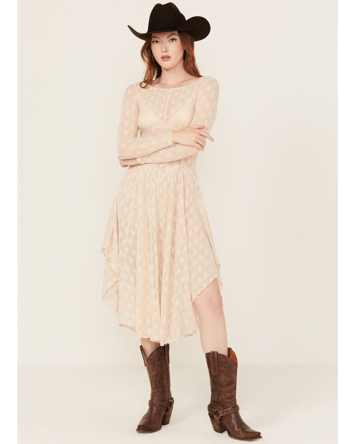 Image #1 - Free People Women's Dial For Drama Slip Midi Dress, , hi-res