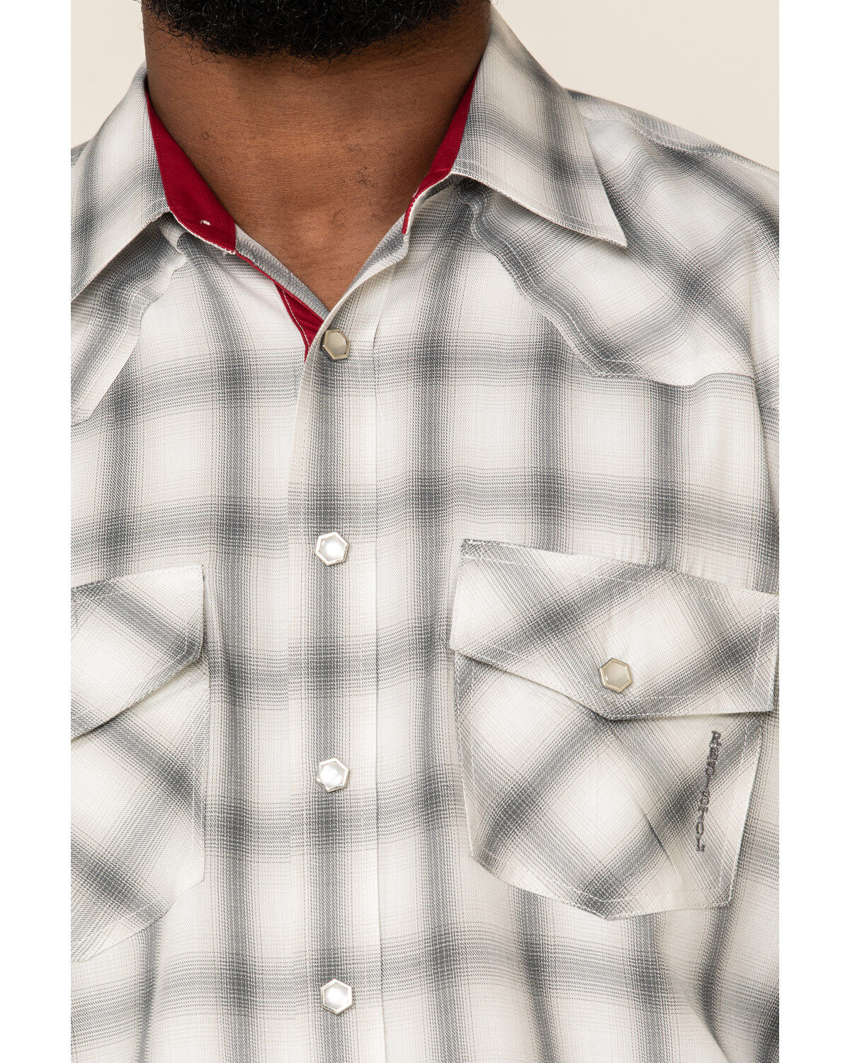 Image #4 - Resistol Men's White North Plaid Long Sleeve Western Shirt, White, hi-res
