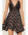 Image #3 - Free People Women's Adella Floral Print Sleeveless Slip Dress, Black, hi-res