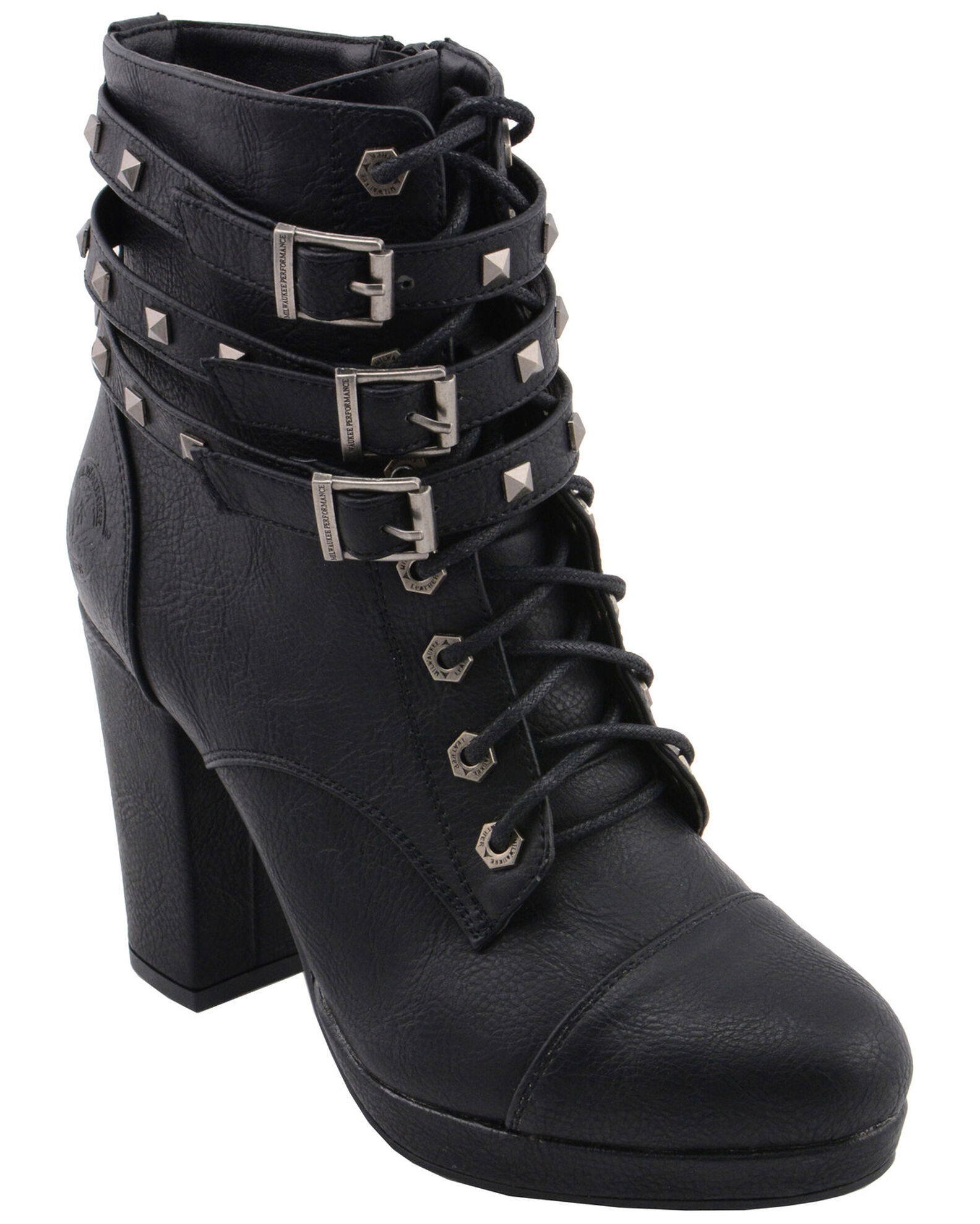 Studded buckle boots womens hot sale