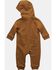 Image #2 - Carhartt Infant Boys' Long Sleeve Zip Front Hooded Fleece Coverall Onesie, Brown, hi-res