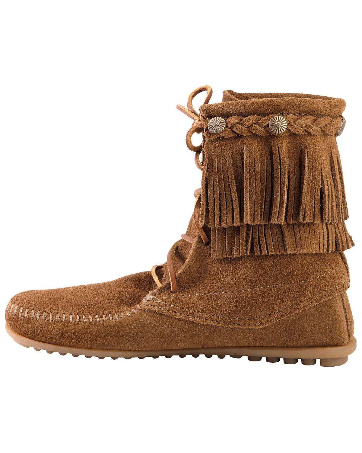 minnetonka double fringe tramper boot