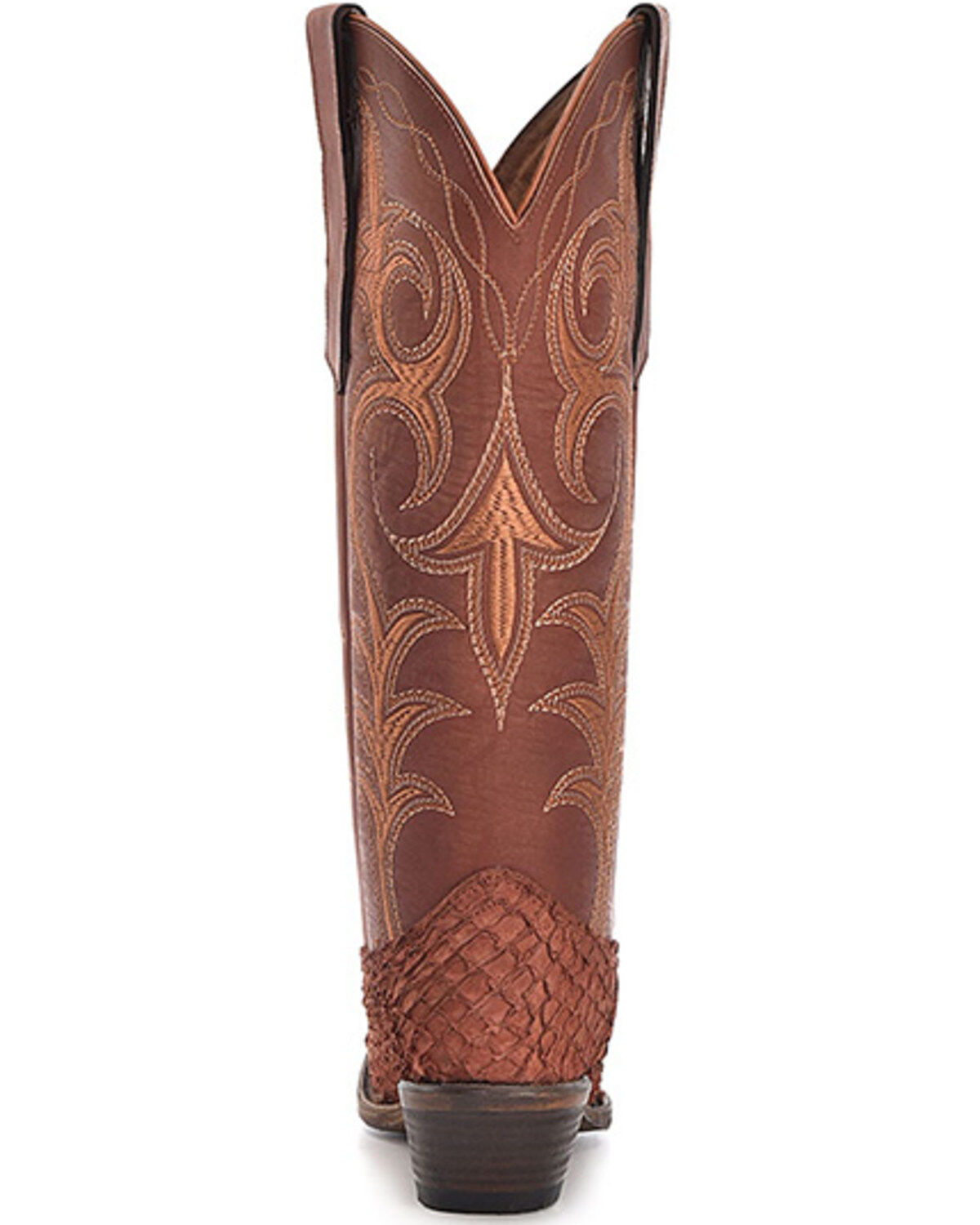 Image #4 - Circle G Women's Exotic Pirarucu Western Boots - Snip Toe, Rust Copper, hi-res