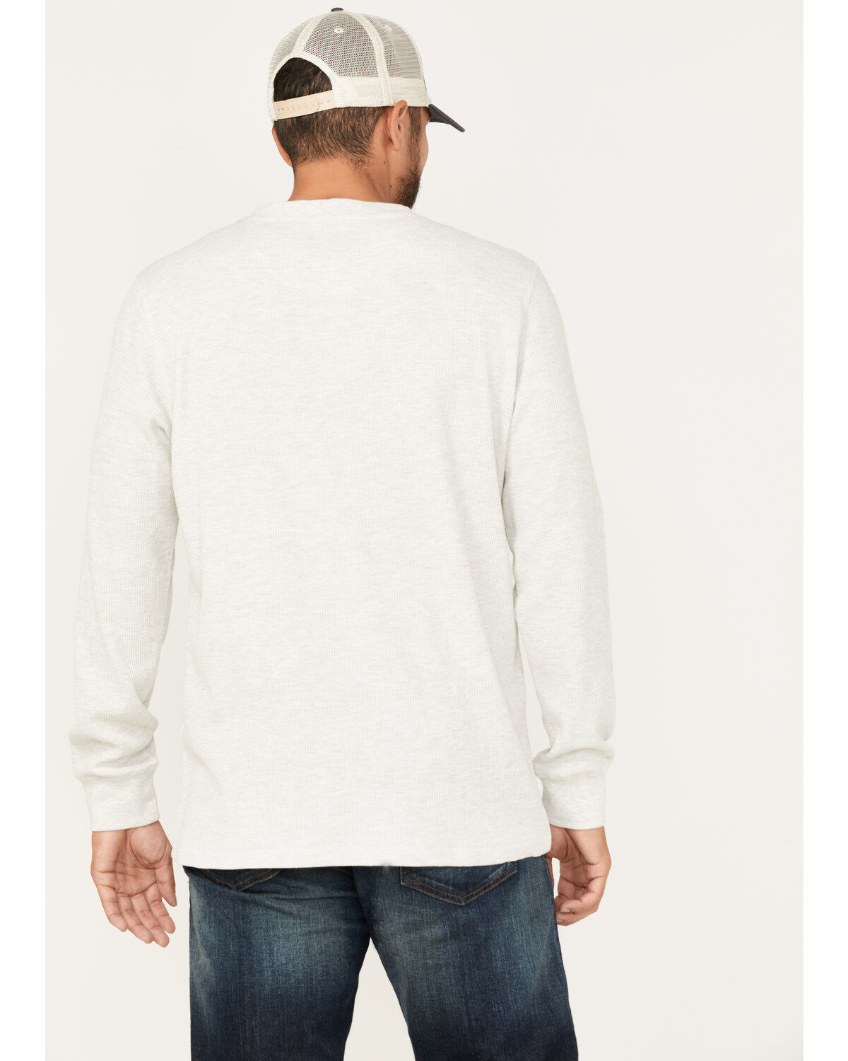 Image #4 - North River Men's Heathered Waffle Long Sleeve Henley, Natural, hi-res