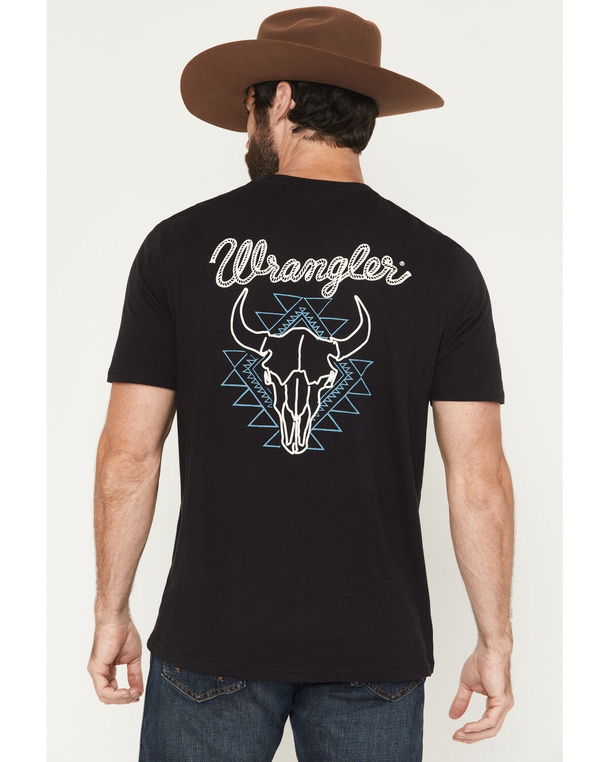 Wrangler Men's Steerhead Short Sleeve Graphic T-Shirt, Black, hi-res