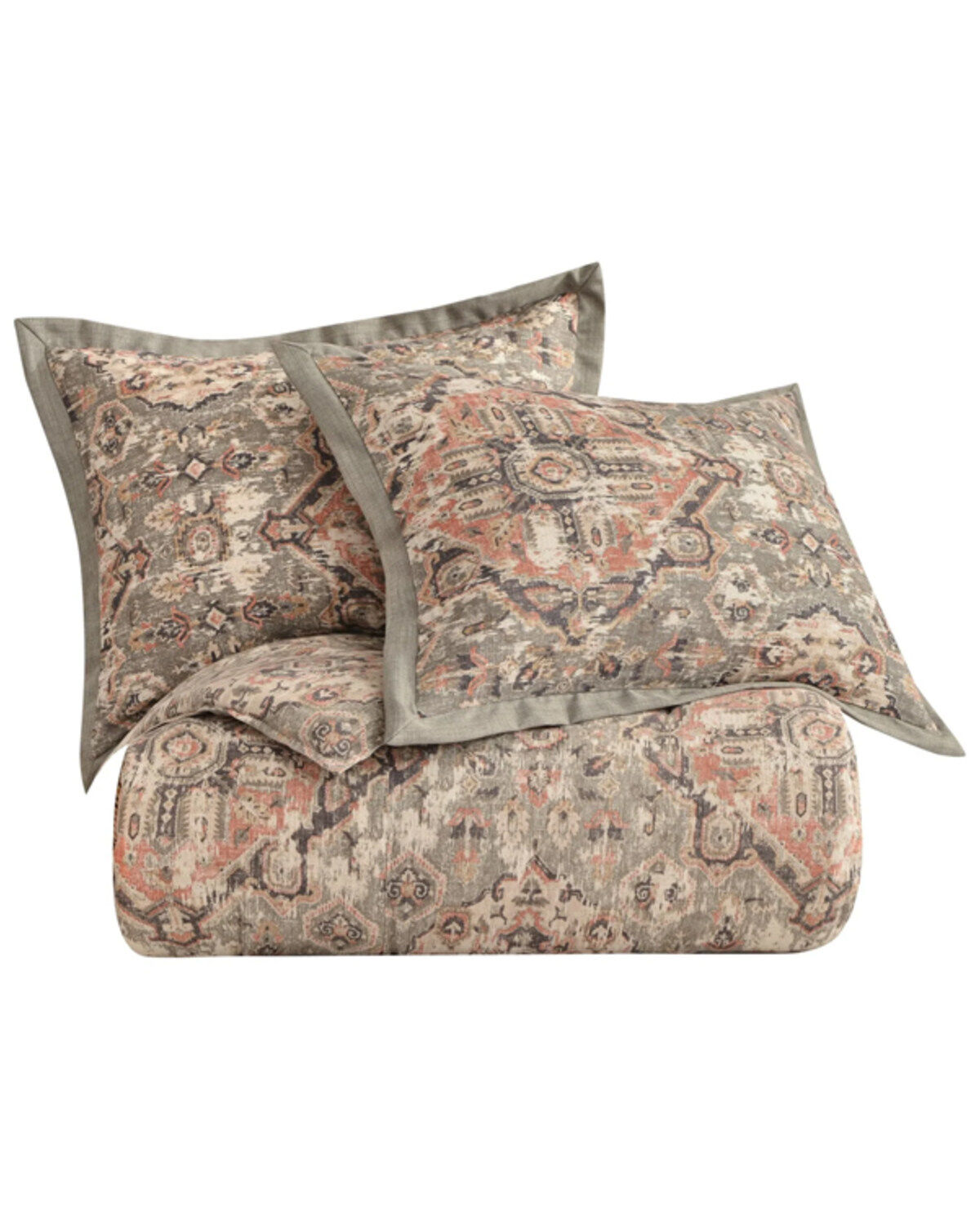 Image #2 - HiEnd Accents Carmen Kilim 3-Piece Super Queen Comforter Set, Taupe, hi-res