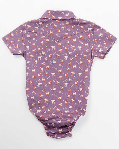 Image #3 - Shyanne Infant Girls' Printed Short Sleeve Onesie  , Purple, hi-res