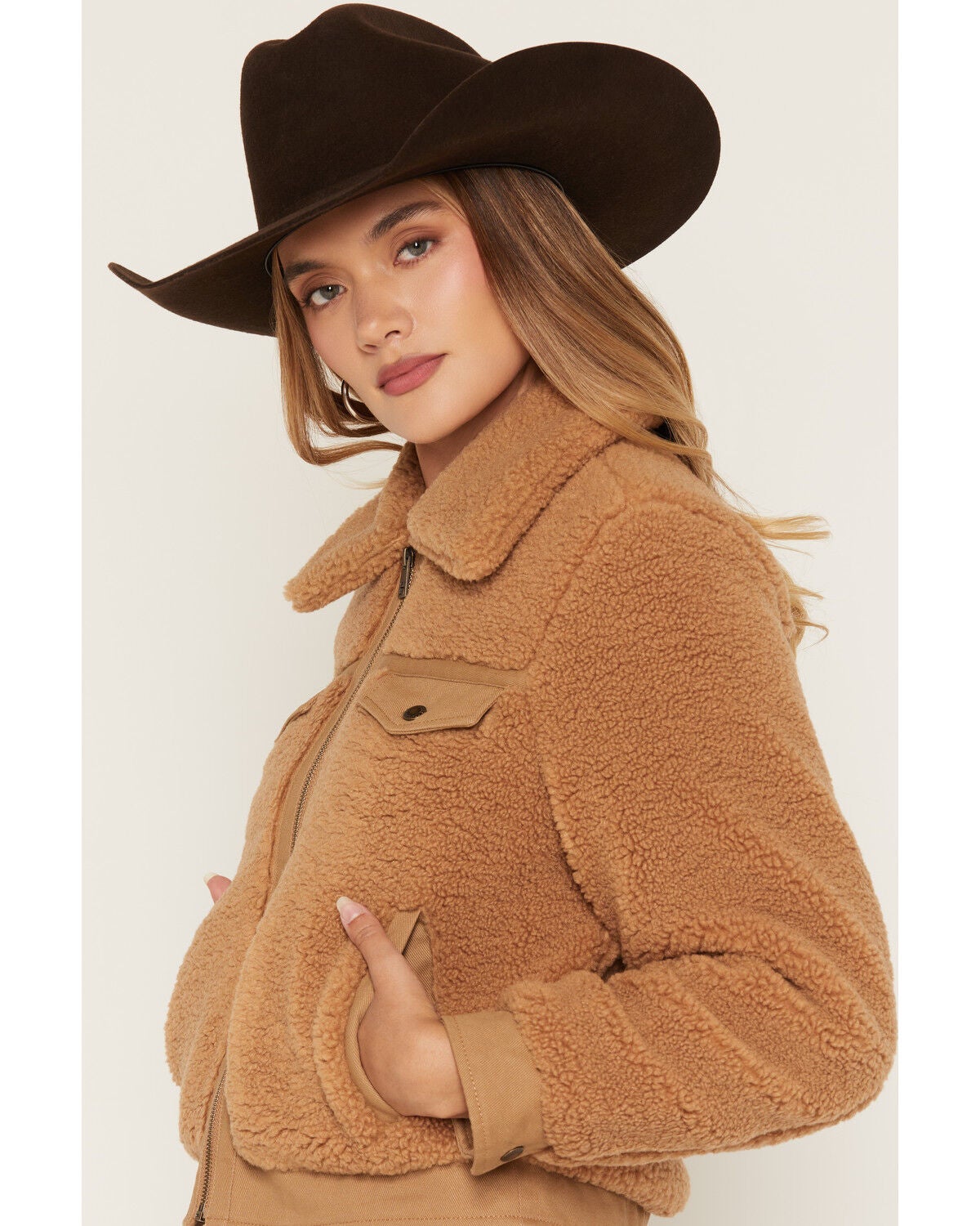 Image #2 - Levi's Women's Sherpa Jacket, Chestnut, hi-res