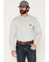Image #1 - Lapco Men's FR Long Sleeve Henley T-Shirt, Grey, hi-res