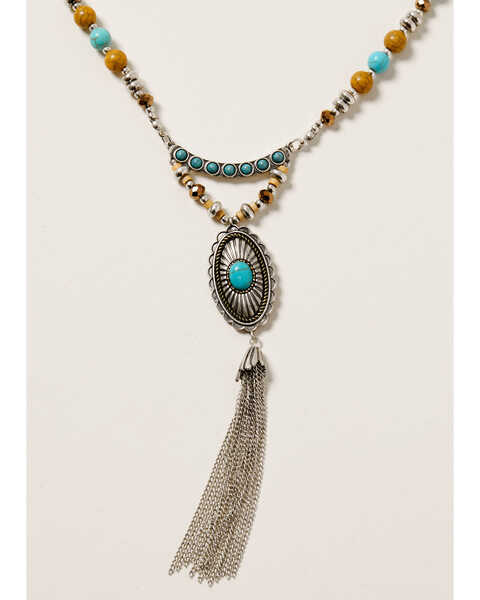 Image #1 - Shyanne Women's Ida Long Beaded Necklace Set, Silver, hi-res