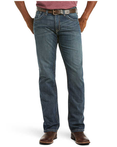 Ariat Men's M5 Slim Deadrun Stackable Straight Leg Jeans - Big, Blue, hi-res