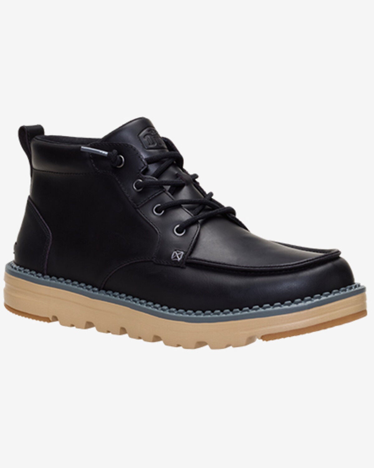 HEYDUDE Men's Flint Lace-Up Casual Boots - Moc Toe, Black, hi-res