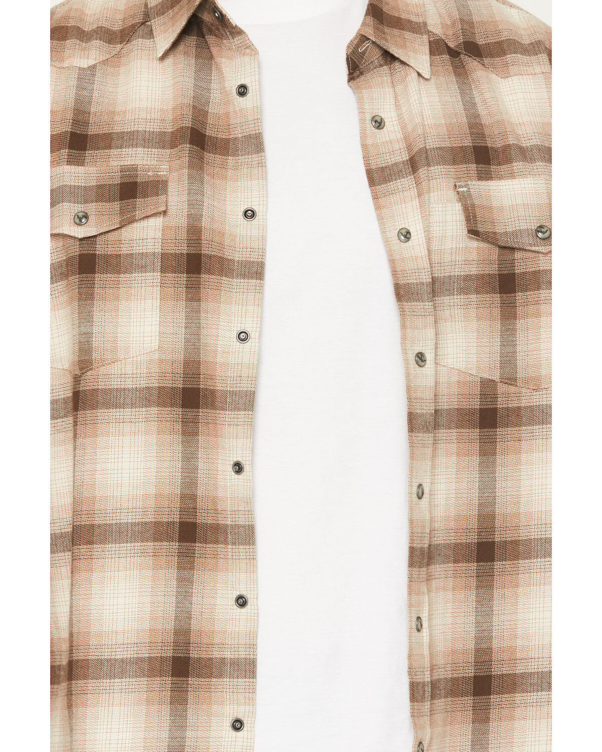 Image #3 - Thorogood Men's Plaid Print Long Sleeve Snap Flannel Shirt, Khaki, hi-res