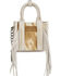 Image #4 - Wrangler Cowhide Mini Fringe Tote Keychain, Beige, hi-res