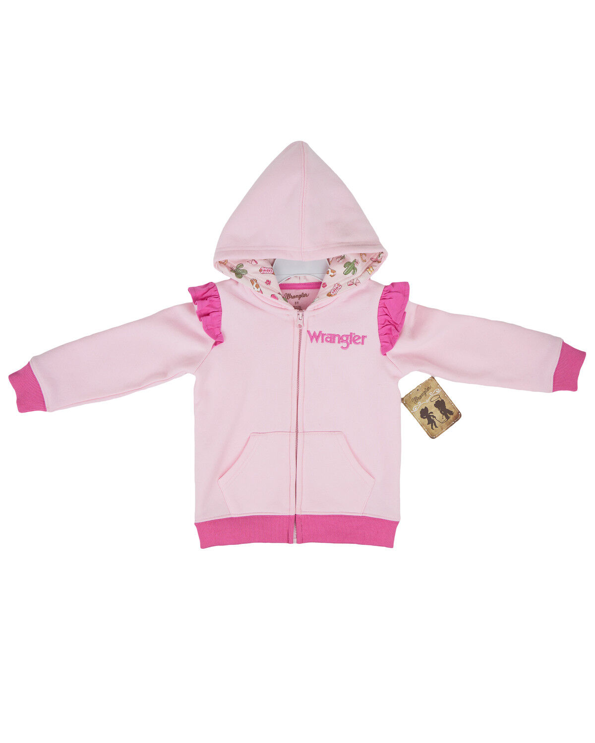 Image #1 - Wrangler Toddler Girls' Ruffle Hooded Jacket, Pink, hi-res