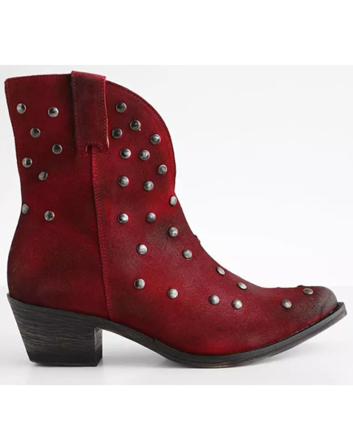 Image #2 - Corral Women's Studded Leather Fashion Booties - Round Toe, Red, hi-res