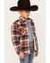 Image #2 - Roper Boys' Plaid Print Long Sleeve Flannel Shacket, Red, hi-res