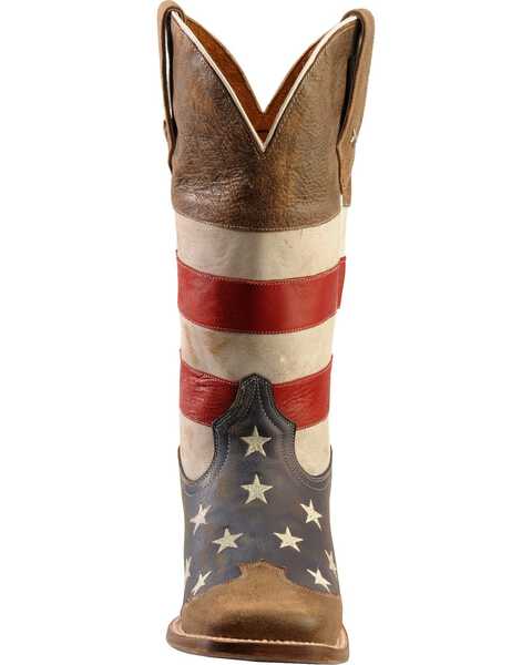 Image #4 - Roper American Flag Western Boots - Square Toe, Blue, hi-res
