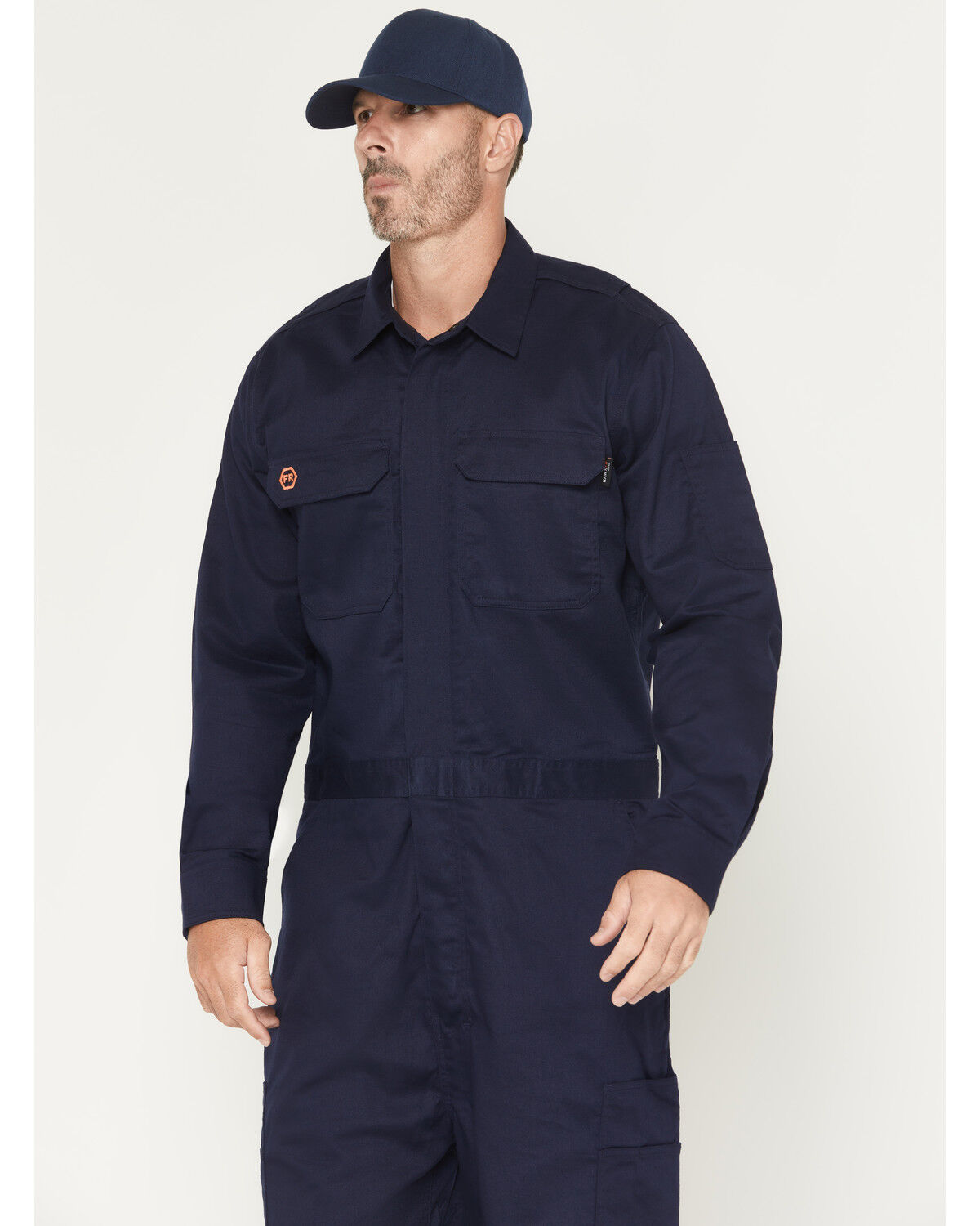 Image #3 - Hawx Men's FR Solid Coveralls - Short, Navy, hi-res