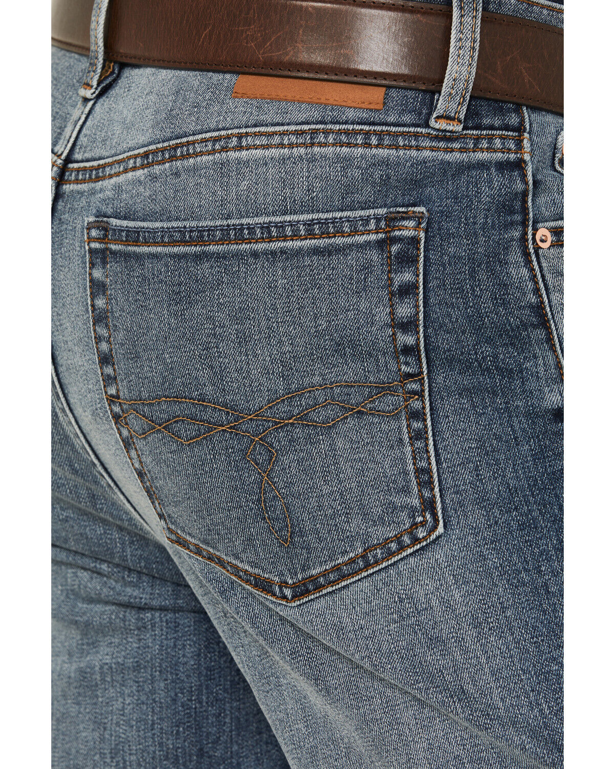 Image #4 - Blue Ranchwear Men's Dorado Medium Wash Slim Straight Stretch Denim Jeans, Medium Wash, hi-res
