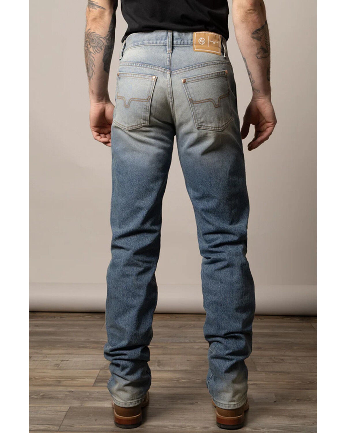 Image #2 - Zach Top X Kimes Ranch Men's Light Wash Mid Rise Knife Pocket Bootcut Rigid Denim Jeans, Light Wash, hi-res