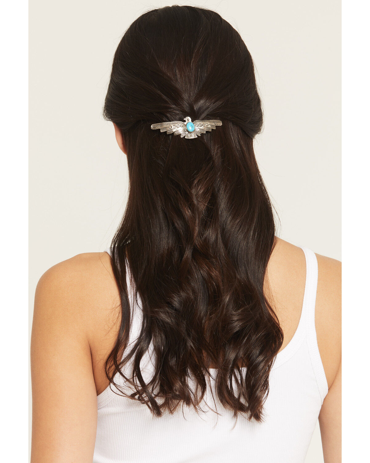 Image #1 - Broken Arrow Jewelry Women's Thunderbird Hair Barrette, Silver, hi-res