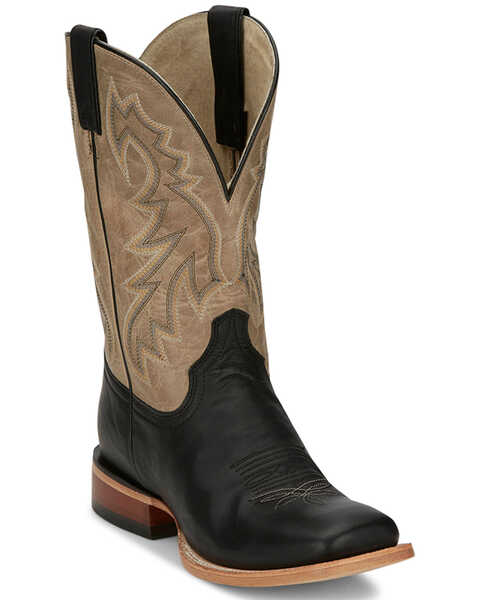 Tony Lama Men's Luciano Western Boots - Broad Square Toe , Black, hi-res