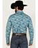 Image #4 - Rock & Roll Denim Men's Cactus Desert Print Long Sleeve Pearl Snap Stretch Western Shirt, Blue, hi-res