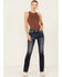 Image #3 - Miss Me Women's Dark Wash Mid Rise Stretch Bootcut Jeans, Dark Wash, hi-res