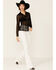 Image #4 - Wild Moss Women's Lace Button Front Sheer Long Sleeve Shirt, Black, hi-res