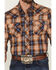 Image #3 - Wrangler Retro Men's Plaid Print Long Sleeve Snap Western Shirt - Tall, Brown, hi-res