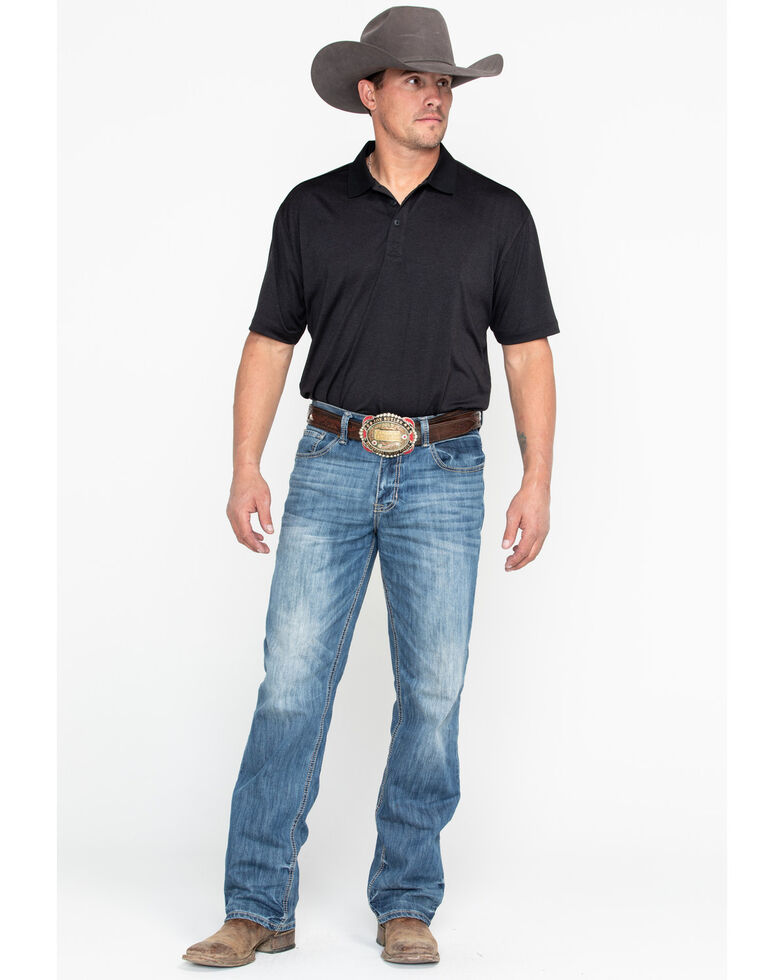 Cody James Black Short Sleeve Tech Polo Shirt Boot Barn