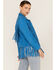 Understated Leather Women's Leather Fringe Jacket, Blue, hi-res