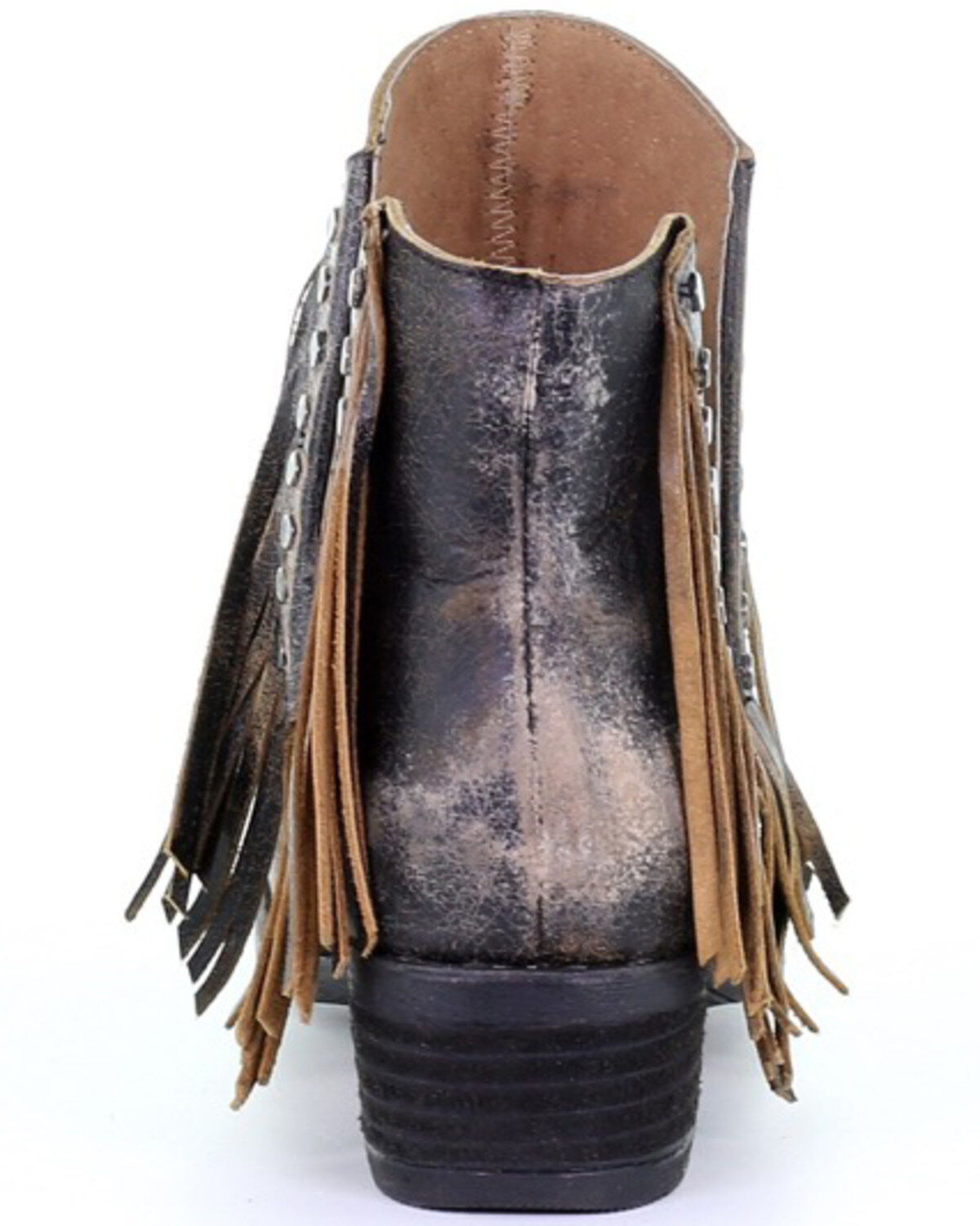 Image #4 - Circle G Women's Studded Fringe Fashion Booties - Round Toe, , hi-res