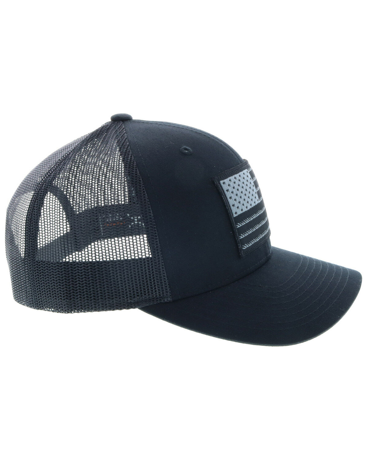 Image #2 - Hooey Men's Liberty Roper Flag Trucker Cap, Black, hi-res