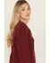 Image #2 - Ariat Women's 1/4 Button-Down Sweater, Burgundy, hi-res