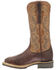 Image #3 - Lucchese Women's Ruth Cowhide Leather Western Boot - Square Toe, Chocolate, hi-res