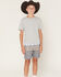 Image #1 - Hooey Boy's Southwestern Print Board Shorts, Grey, hi-res