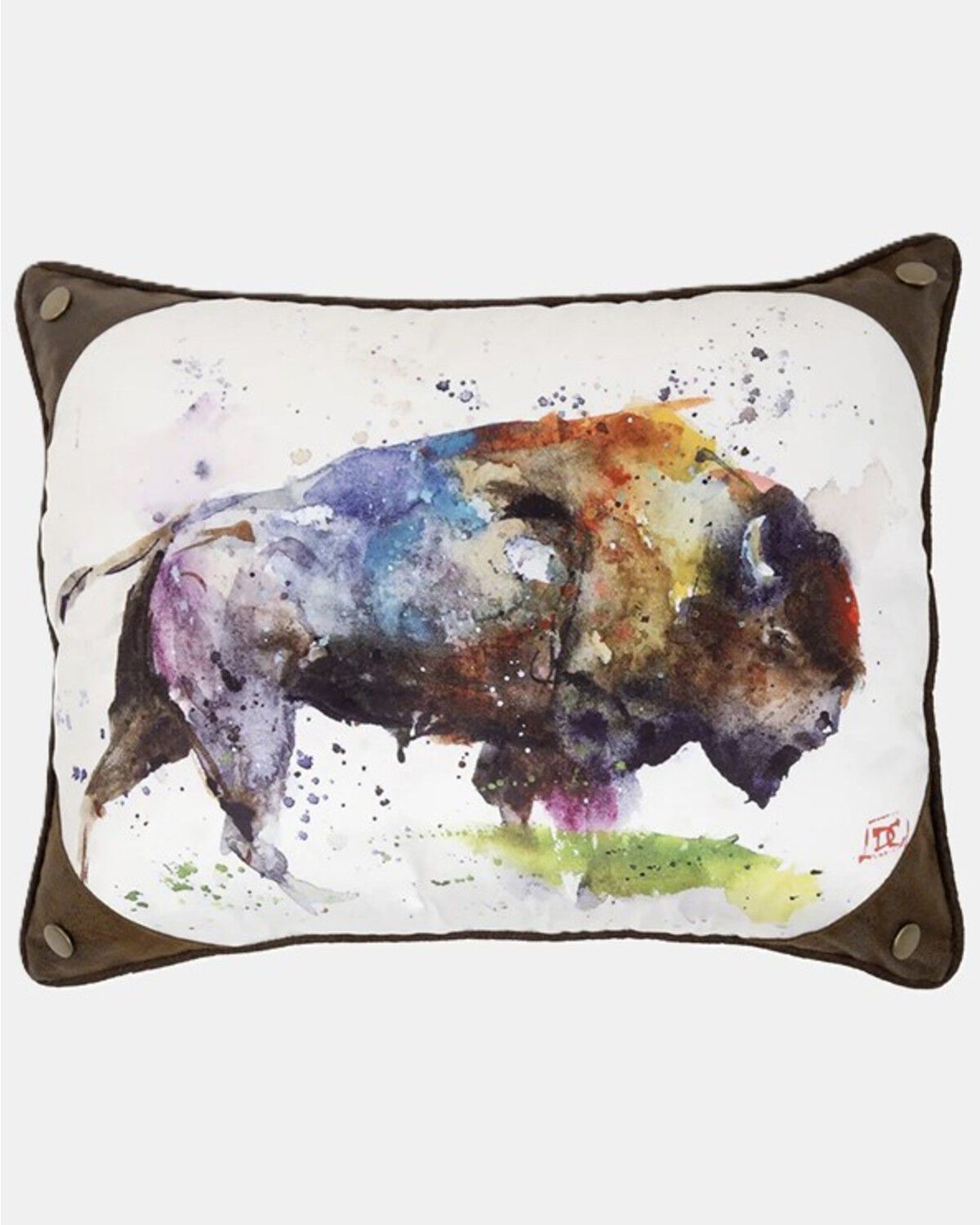 Carstens Home Dean Crouser Bison Pillow, Multi, hi-res