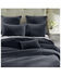 HiEnd Accents Navy Stonewashed Cotton & Velvet 3-Piece King Quilt Set , Navy, hi-res