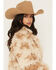 Image #2 - Shyanne Women's Perry Faux Fur Curly Cow Print Snap Coat, Cream, hi-res