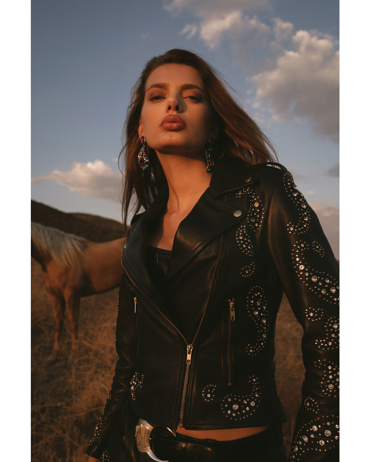 Boot Barn X Understated Leather Rhinestone Leather Moto
