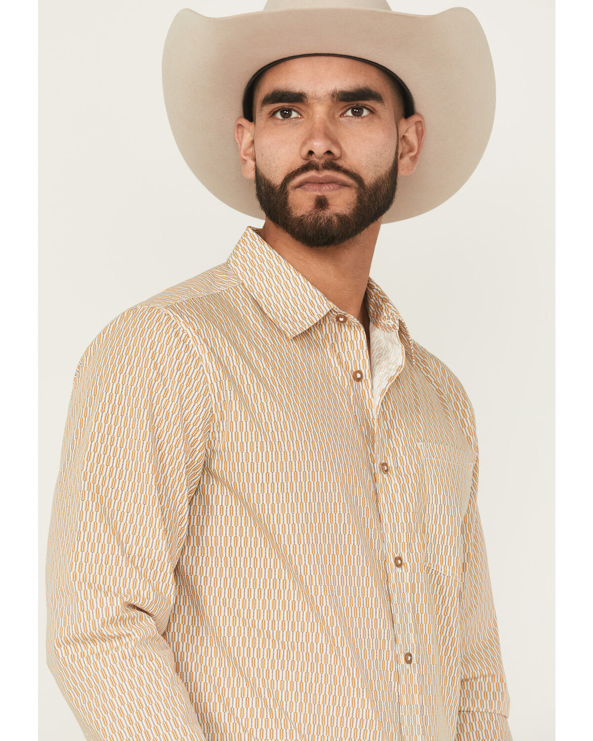 Gibson Trading Co Men's Lampshade Geo Print Long Sleeve Button-Down Stretch Western Shirt