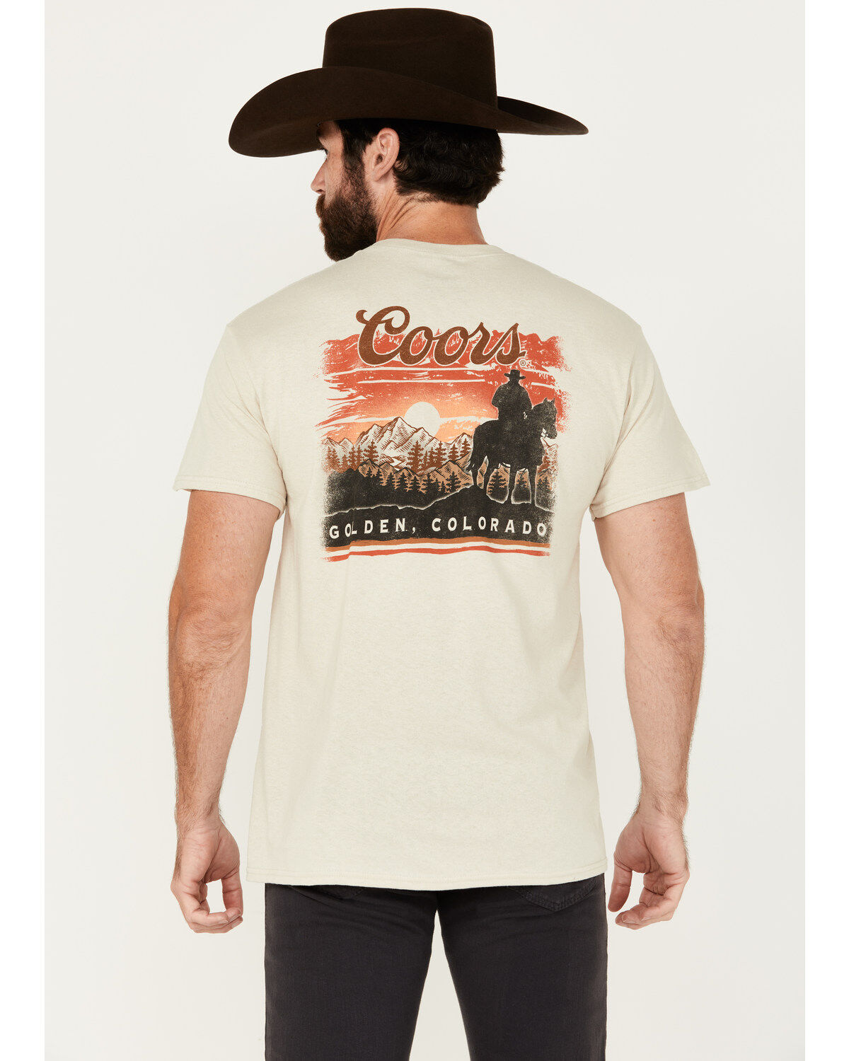Image #1 - Coors Men's Desert Skyline Short Sleeve Graphic T-Shirt, Natural, hi-res