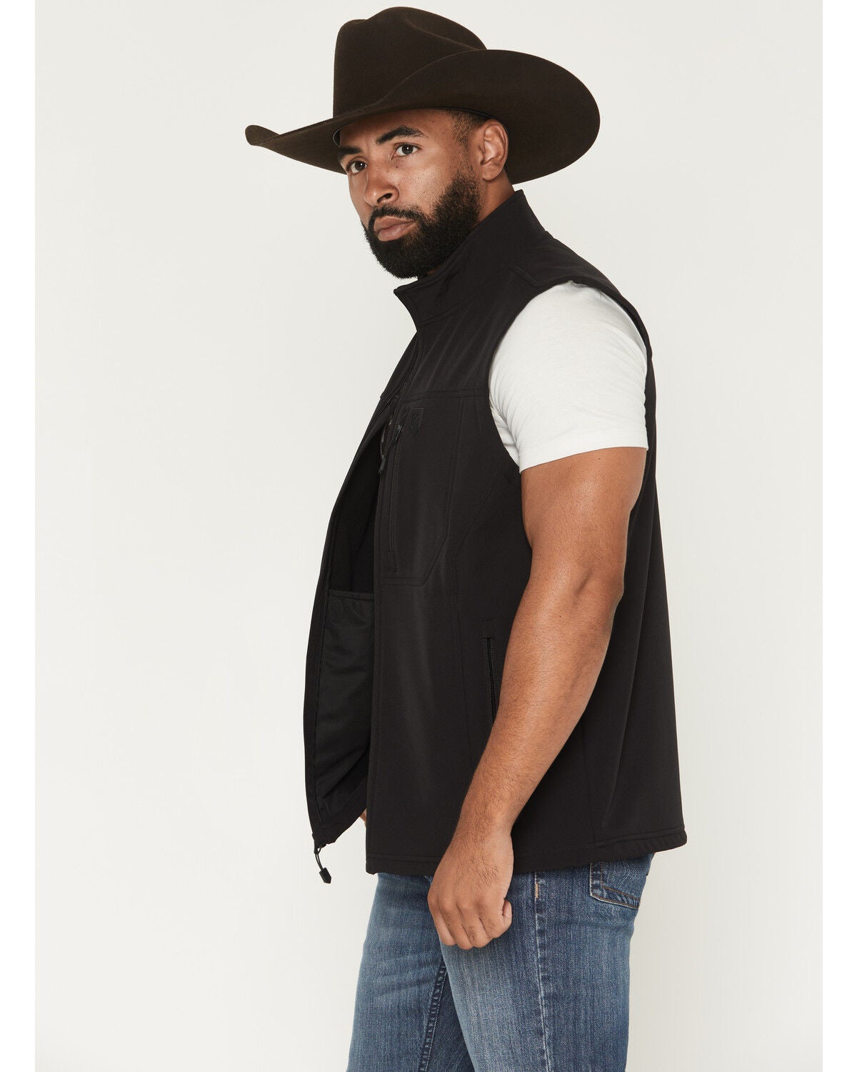 Image #2 - RANK 45&reg; Men's Ralington Softshell Vest - Tall, Black, hi-res