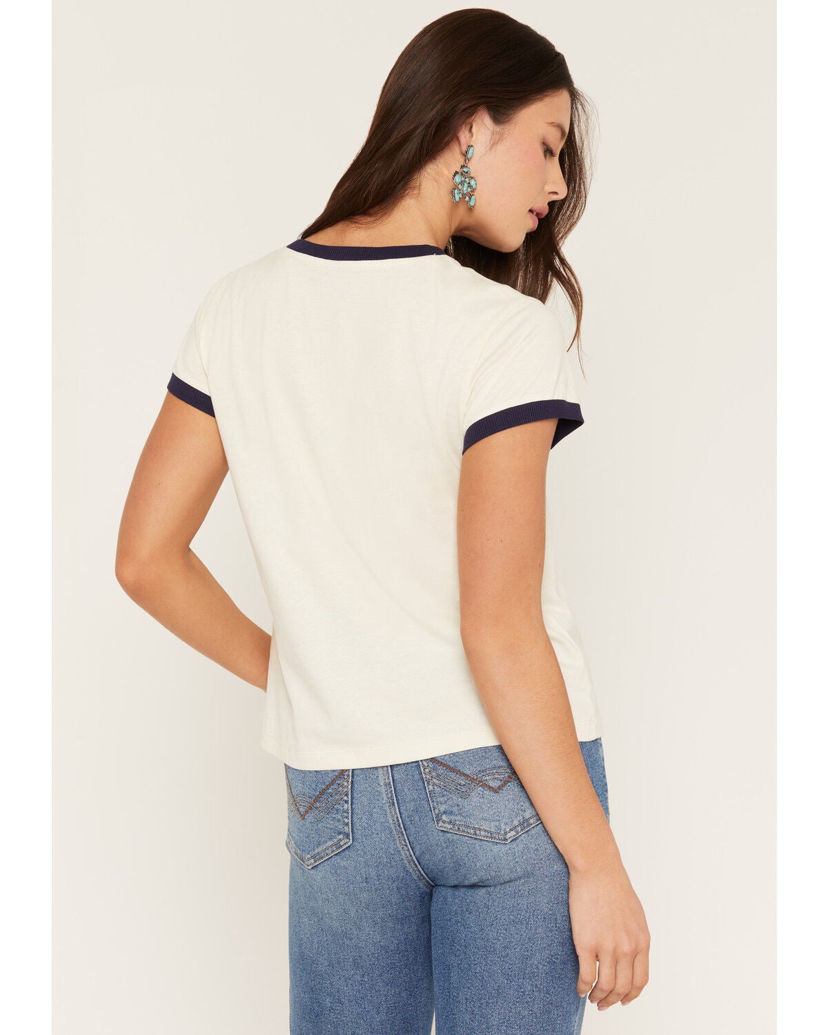 Image #4 - Idyllwind Women's Hell On Heels Short Sleeve Ringer Tee, Cream, hi-res