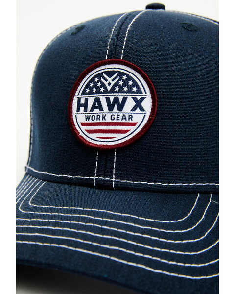 Hawx Men's Navy Stars & Stripes Circle Logo Patch Mesh-Back Ball Cap , Navy, hi-res